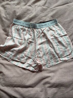 Stripe & Stare x Barneby Gates Pink Stripe Cotton Sleep Shorts
